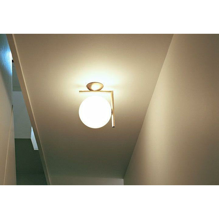 Flos Ic Light C/W1 Wall/Ceiling Lamp, Black