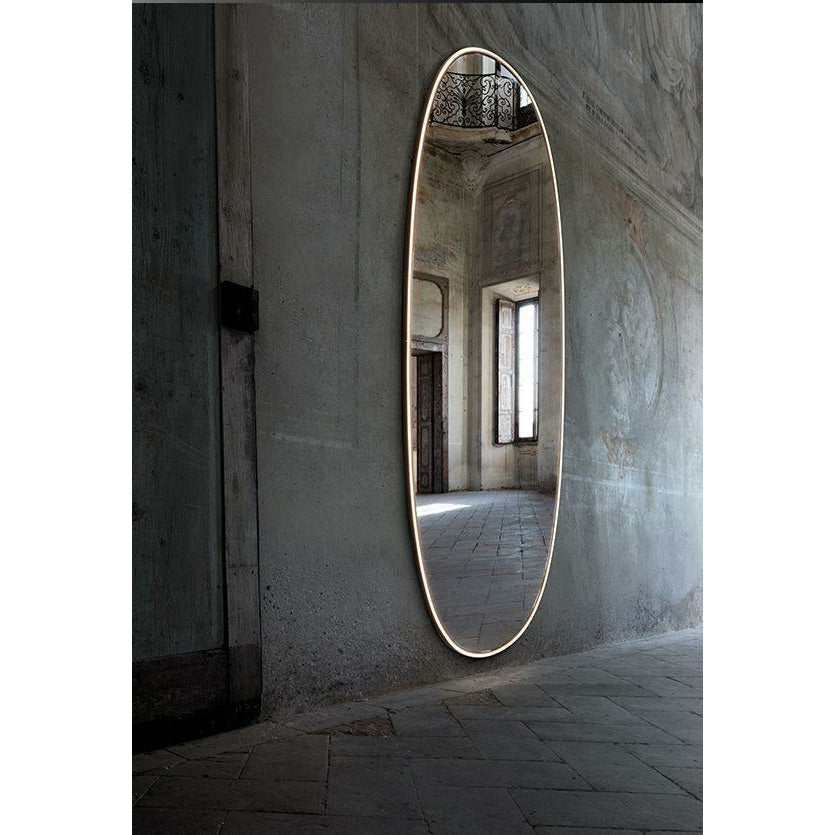 Flos La Plus Belle Mirror With Integrated Lighting, Brushed Copper