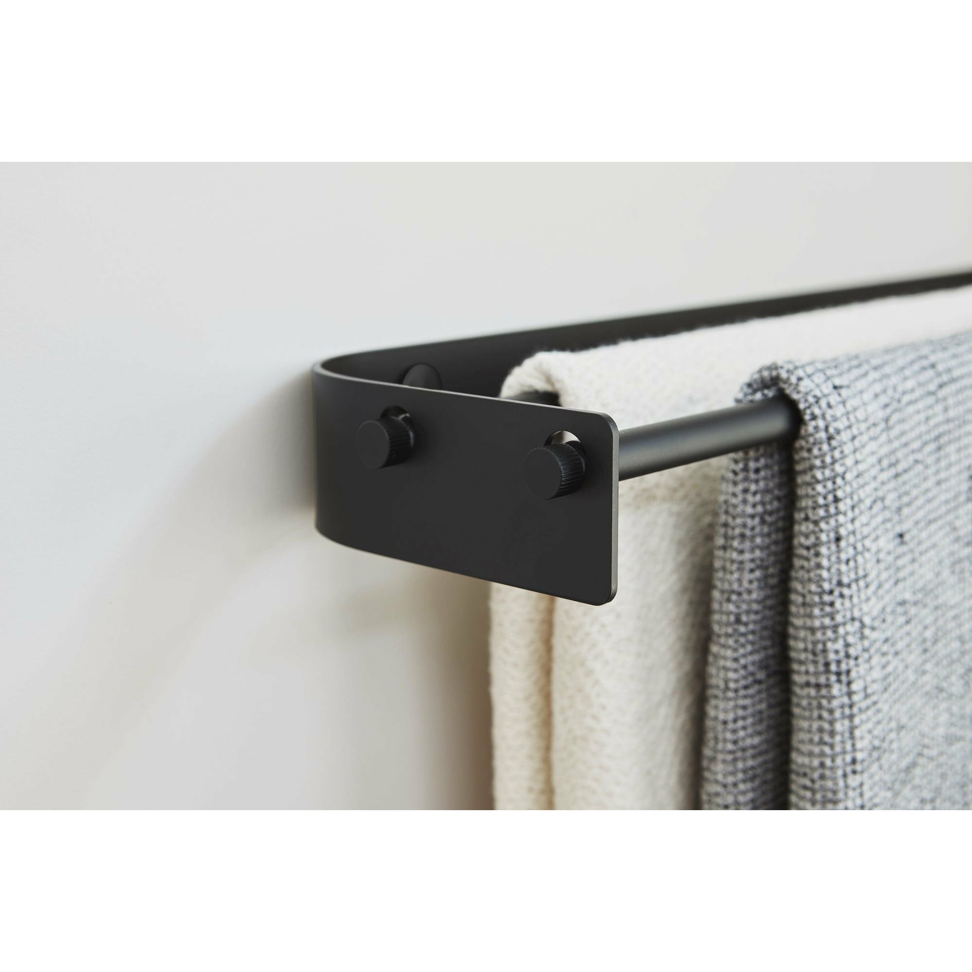 Form & Refine Arc Towel Bar Double. Black Steel
