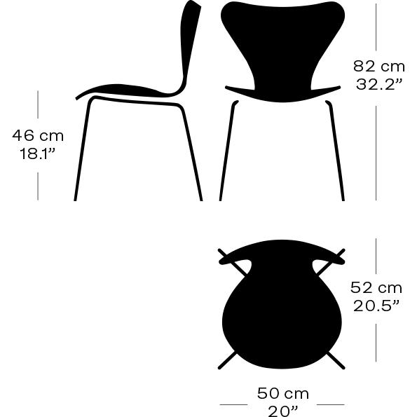 Fritz Hansen 3107 Chair Unupholstered, Brown Bronze/Maple Veneer Natural