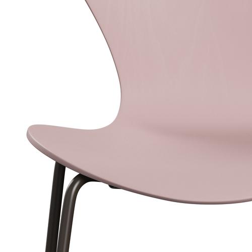 Fritz Hansen 3107 Chair Unupholstered, Brown Bronze/Dyed Ash Pale Rose