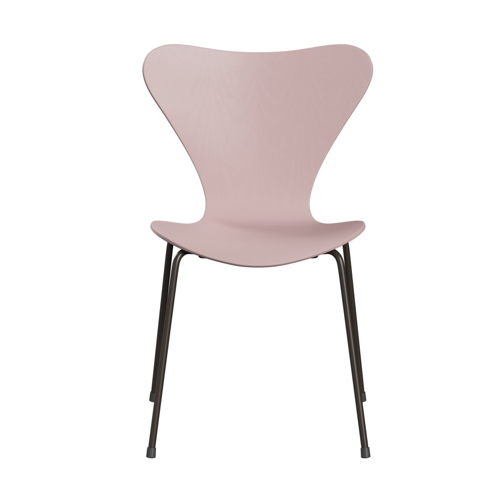 Fritz Hansen 3107 Chair Unupholstered, Brown Bronze/Dyed Ash Pale Rose