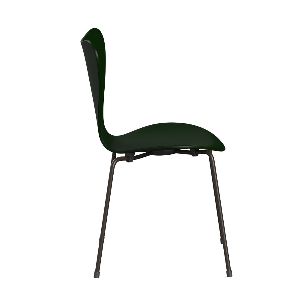 Fritz Hansen 3107 Chair Unupholstered, Brown Bronze/Lacquered Evergreen