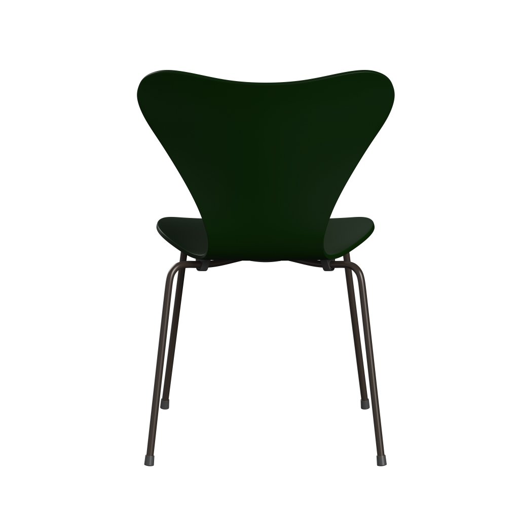 Fritz Hansen 3107 Chair Unupholstered, Brown Bronze/Lacquered Evergreen