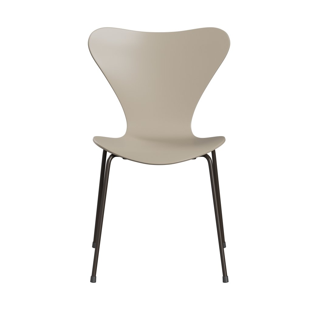 Fritz Hansen 3107 Chair Unupholstered, Brown Bronze/Lacquered Light Beige