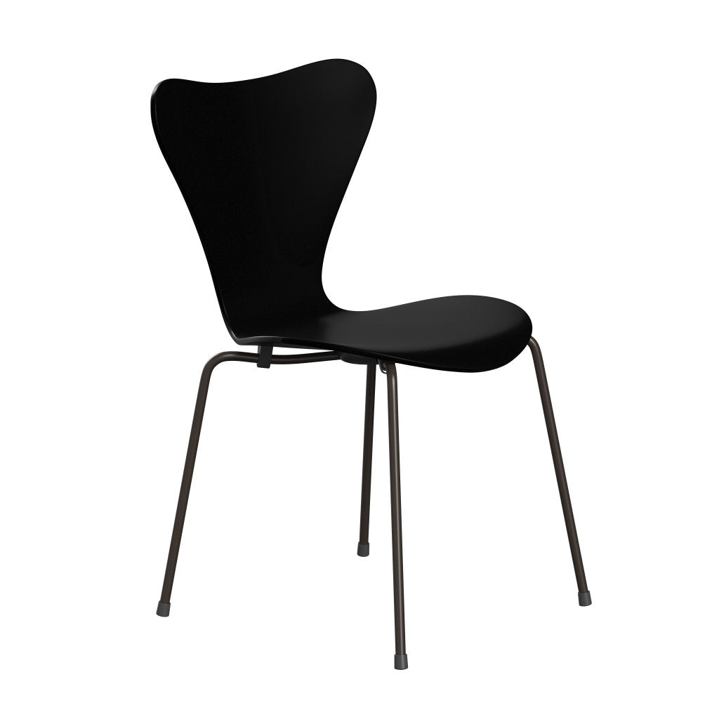 Fritz Hansen 3107 Chair Unupholstered, Brown Bronze/Lacquered Black