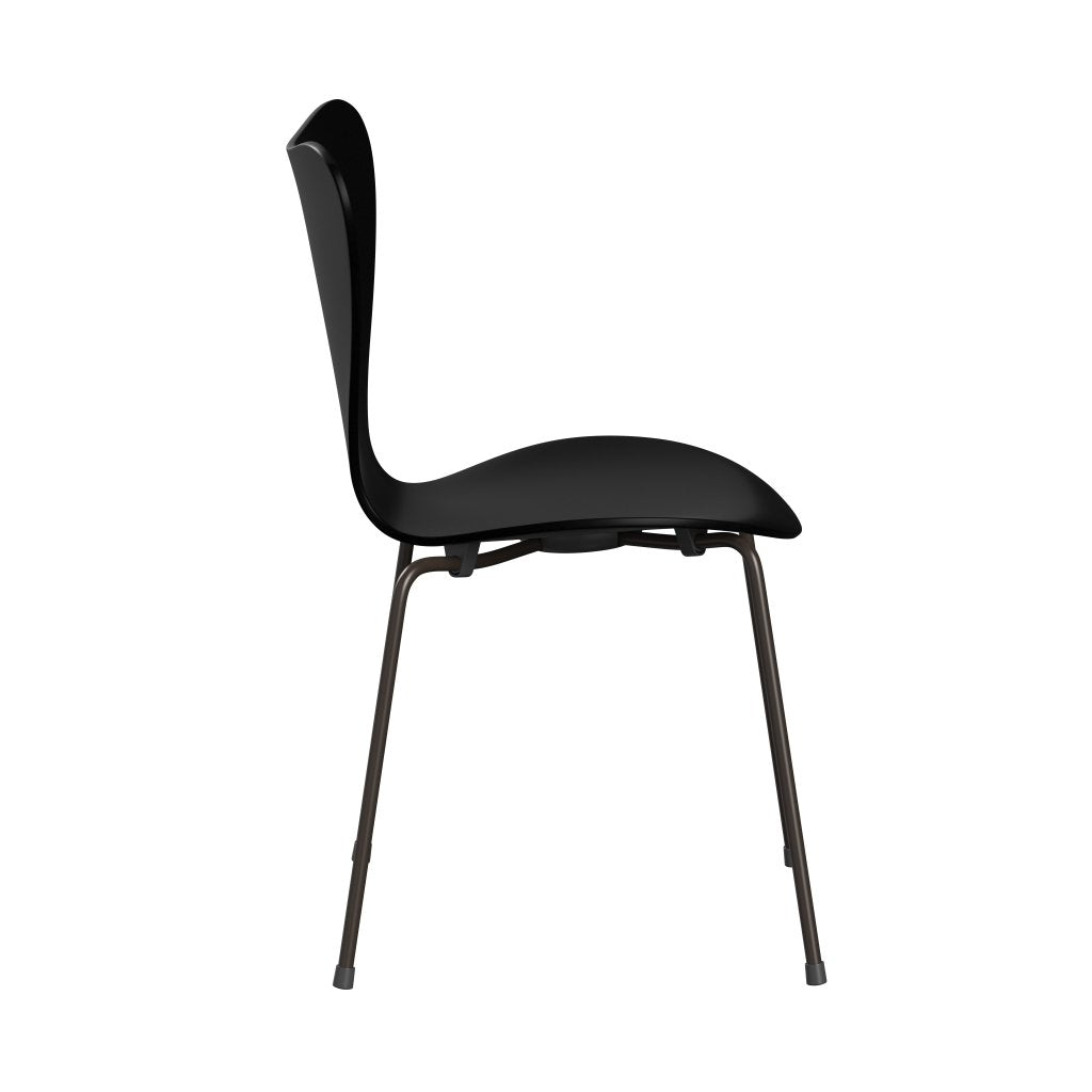 Fritz Hansen 3107 Chair Unupholstered, Brown Bronze/Lacquered Black