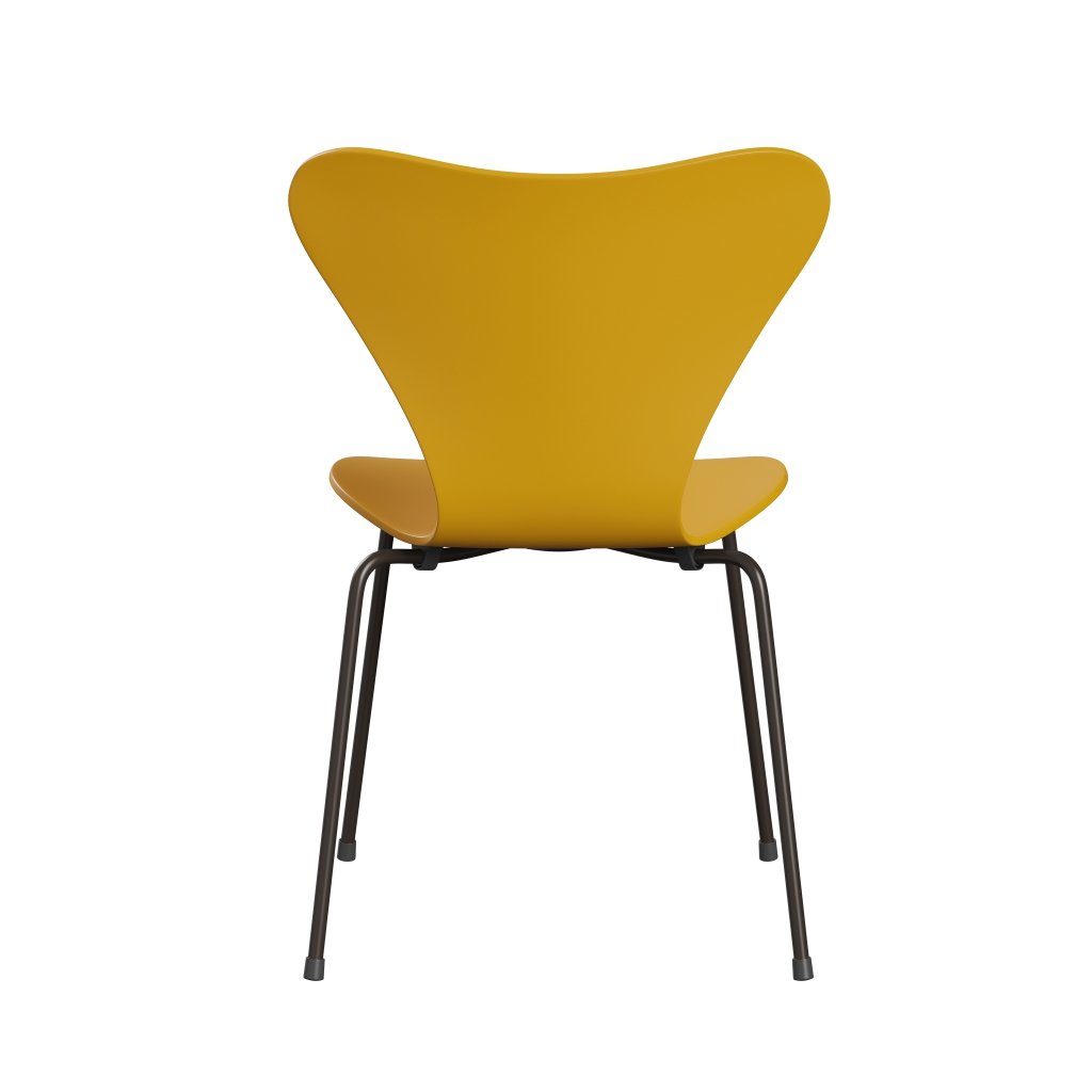 Fritz Hansen 3107 Chair Unupholstered, Brown Bronze/Lacquered True Yellow