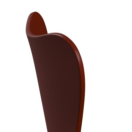 Fritz Hansen 3107 Chair Unupholstered, Brown Bronze/Lacquered Venetian Red