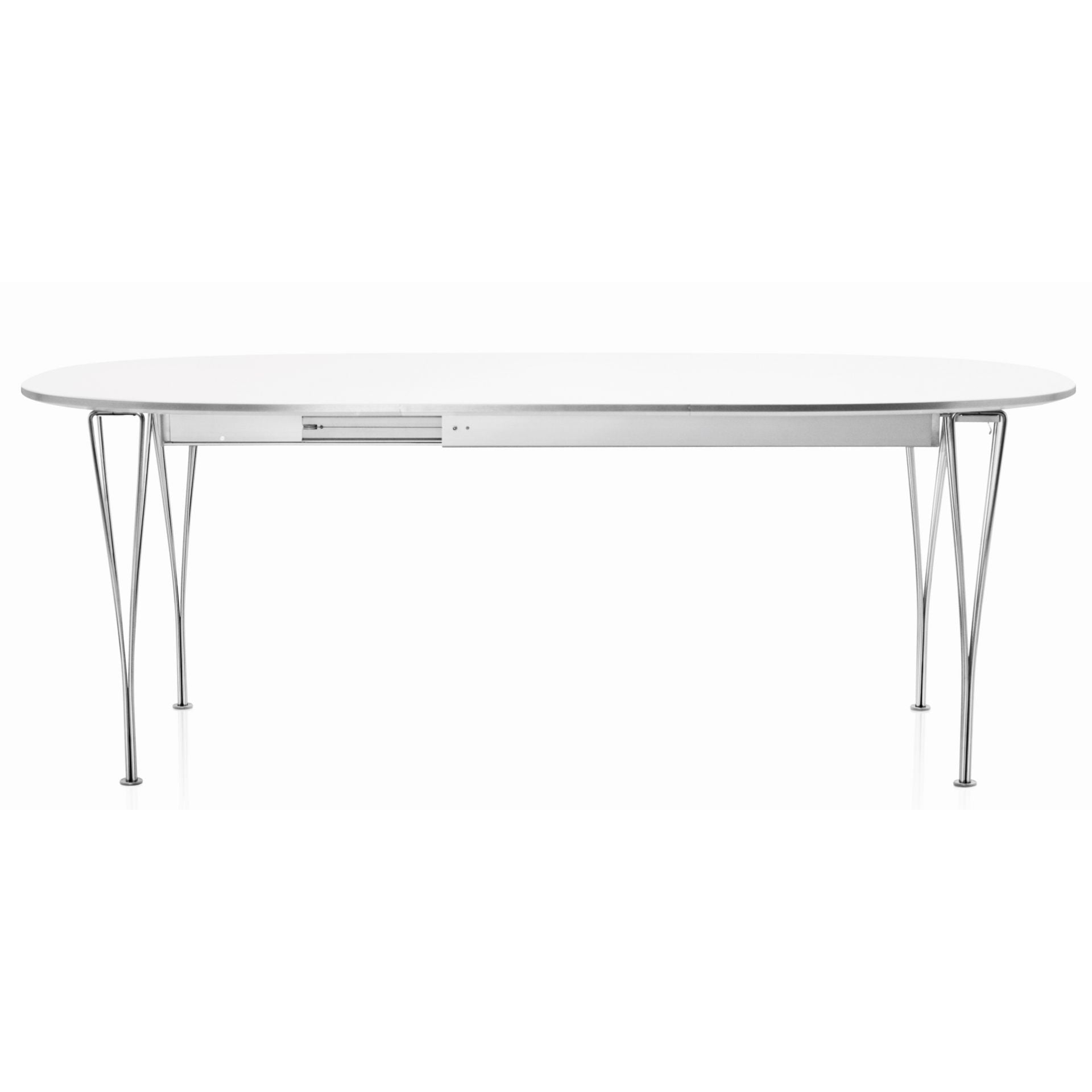 Fritz Hansen Super Ellipse Extendable Table Chrome 100 X170/270 Cm, White Laminate