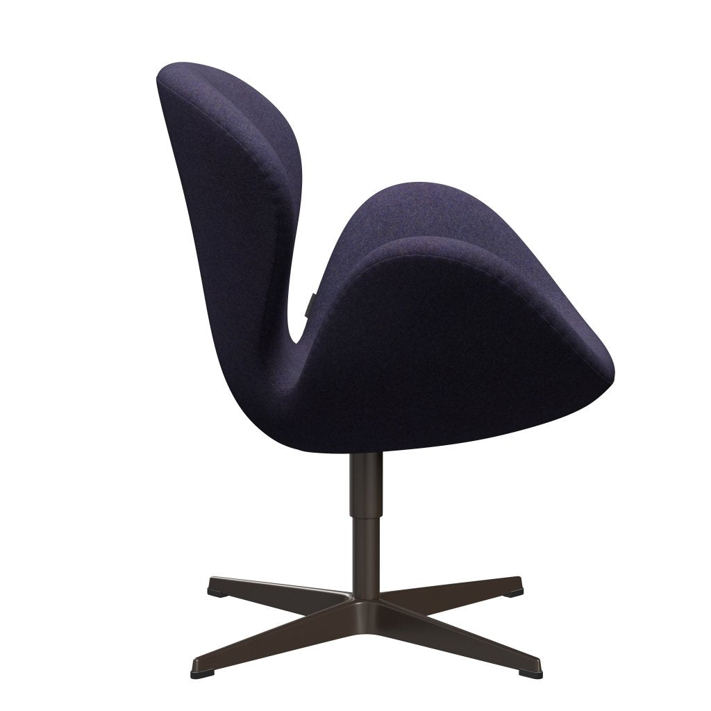 Fritz Hansen Swan Lounge stol, brun bronze/divina md støvet blå