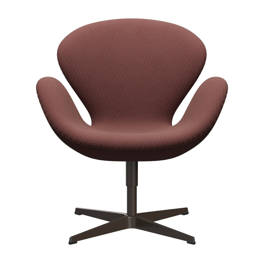 Fritz Hansen Swan Lounge stol, brun bronze/fælge mørkerød/grå