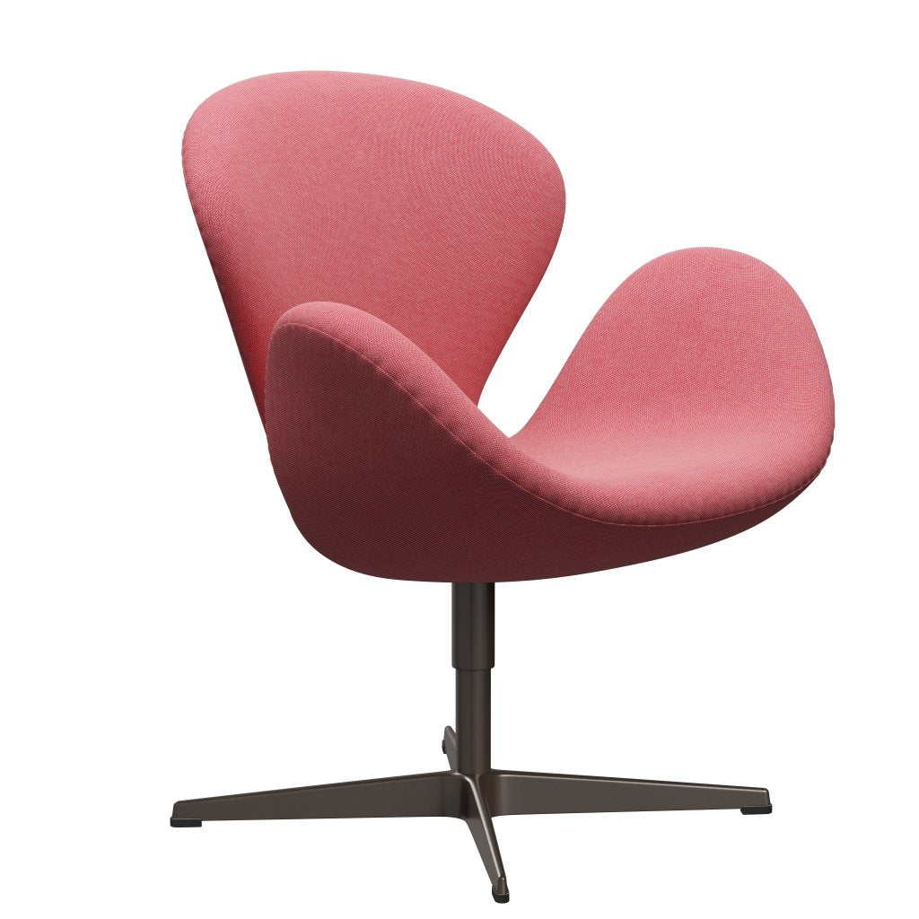 Fritz Hansen Swan Lounge stol, brun bronze/rime lys rød/hvid