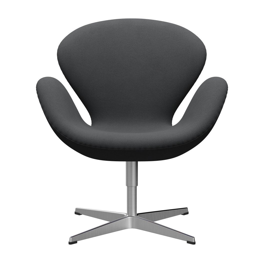 Fritz Hansen Swan Lounge Chair, Satin Brushed Aluminium/Christianshavn Grey Uni