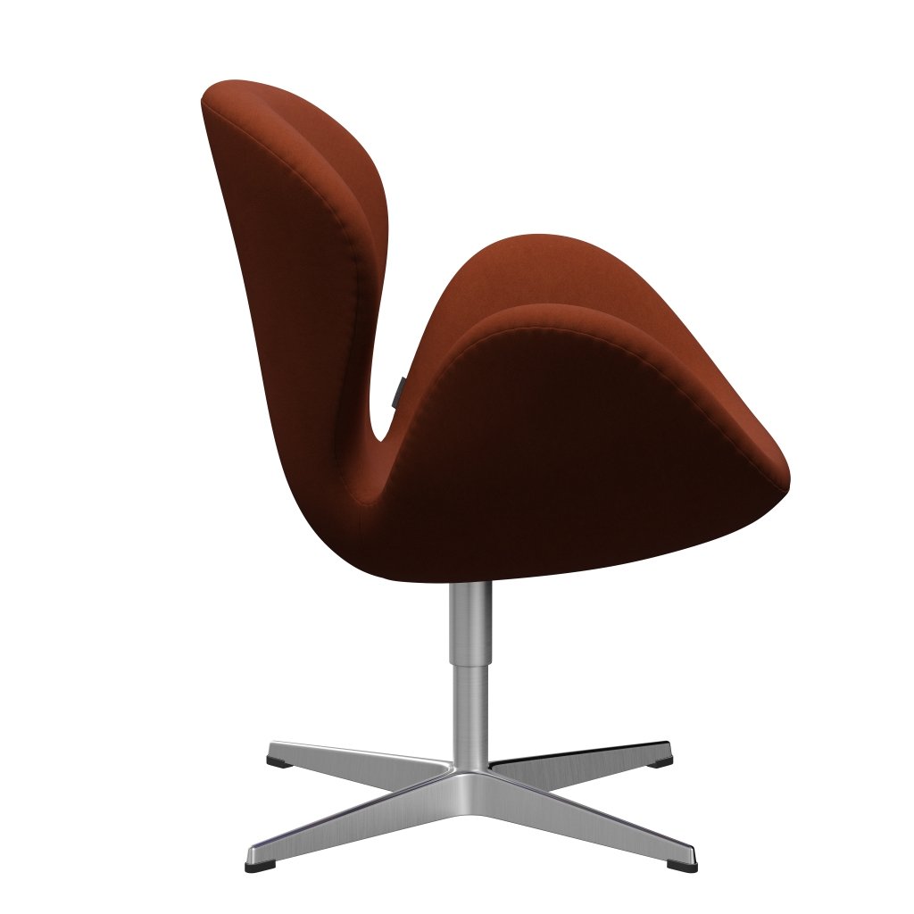 Fritz Hansen Swan Lounge stol, satin børstet aluminium/komfort mørkerød (61018)