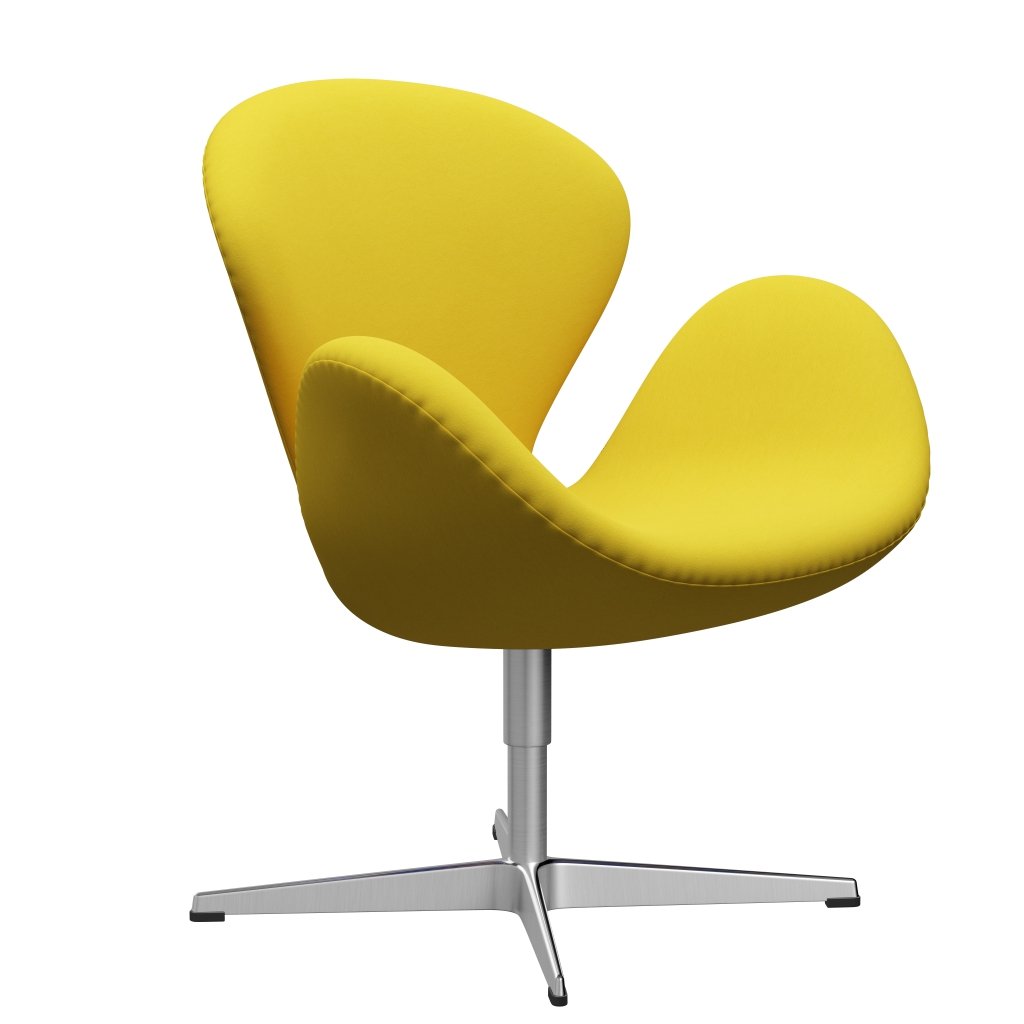 Fritz Hansen Swan Lounge stol, satin børstet aluminium/komfort gul (62003)