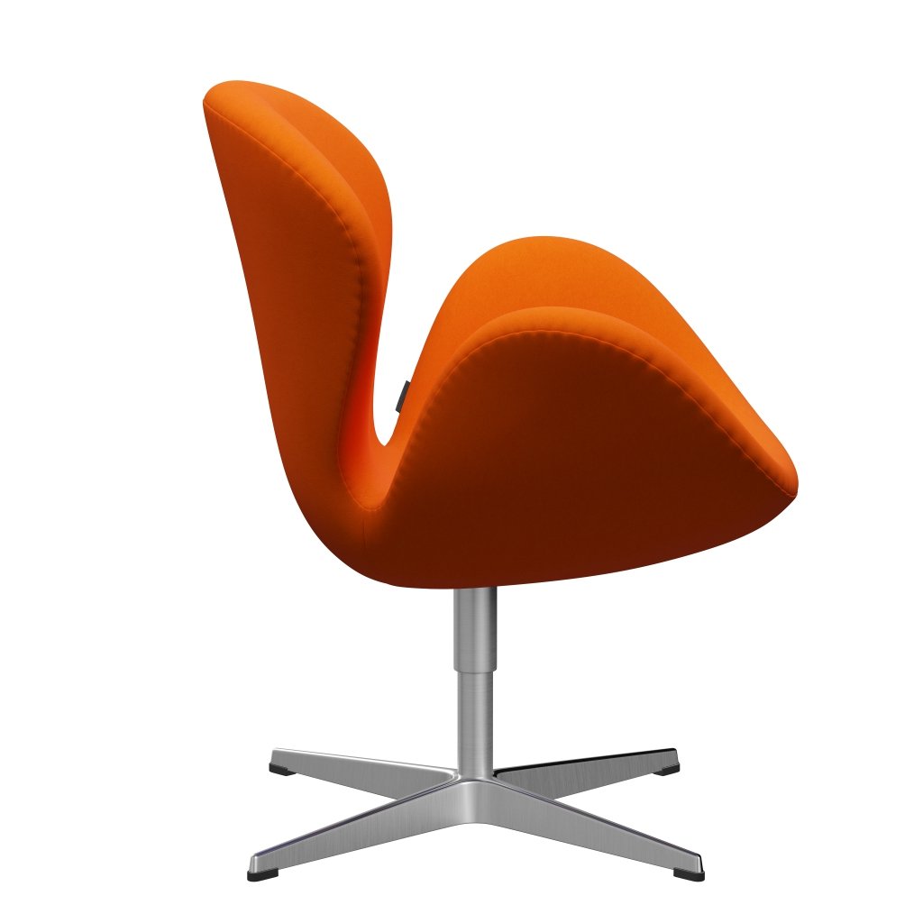 Fritz Hansen Swan Lounge stol, satin børstet aluminium/komfort gul/orange