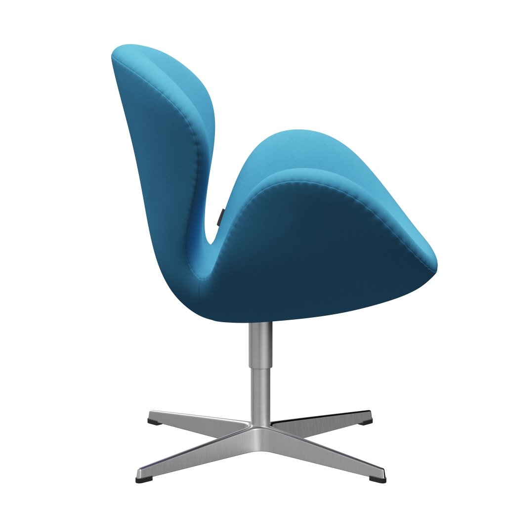 Fritz Hansen Swan Lounge stol, satin børstet aluminium/komfort lyseblå (66010)