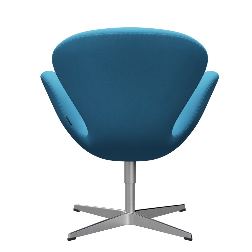 Fritz Hansen Swan Lounge stol, satin børstet aluminium/komfort lyseblå (66010)