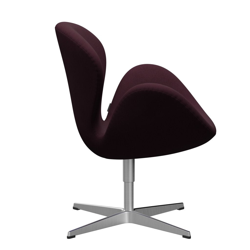 Fritz Hansen Swan Lounge stol, satin børstet aluminium/komfortlys Bordeaux