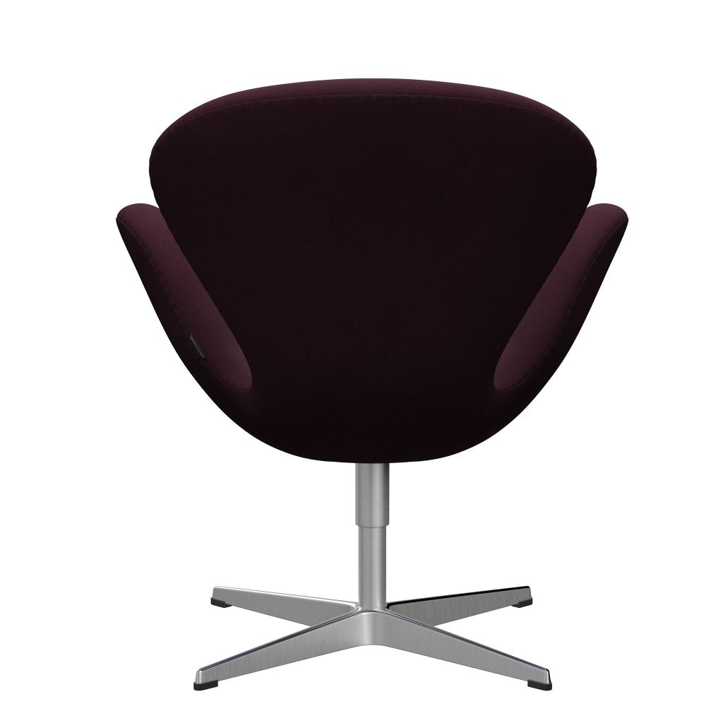 Fritz Hansen Swan Lounge stol, satin børstet aluminium/komfortlys Bordeaux
