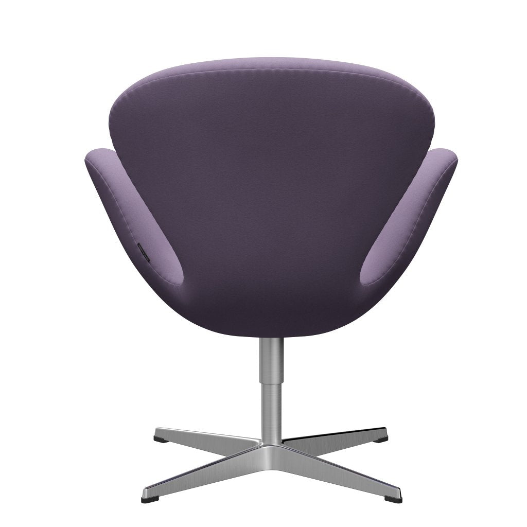 Fritz Hansen Swan Lounge Chair, Satin Brushed Aluminium/Comfort White/Light Violet