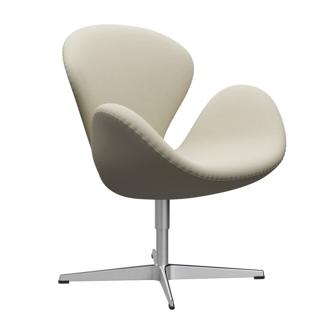 Fritz Hansen Swan Lounge Chair, Satin Brushed Aluminium/Diablo Oatmeal