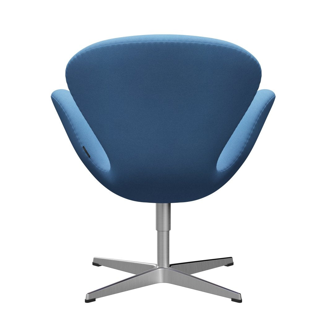 Fritz Hansen Swan Lounge Chair, Satin Brushed Aluminium/Divina Light Blue (712)