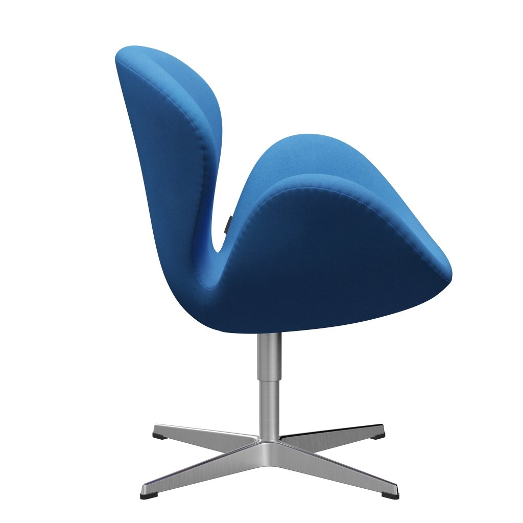 Fritz Hansen Swan Lounge Chair, Satin Brushed Aluminium/Divina Light Blue (742)