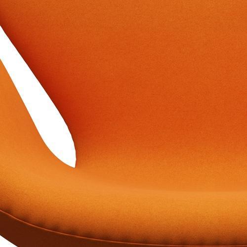 Fritz Hansen Swan Lounge Chair, Satin Brushed Aluminium/Divina Orange (444)