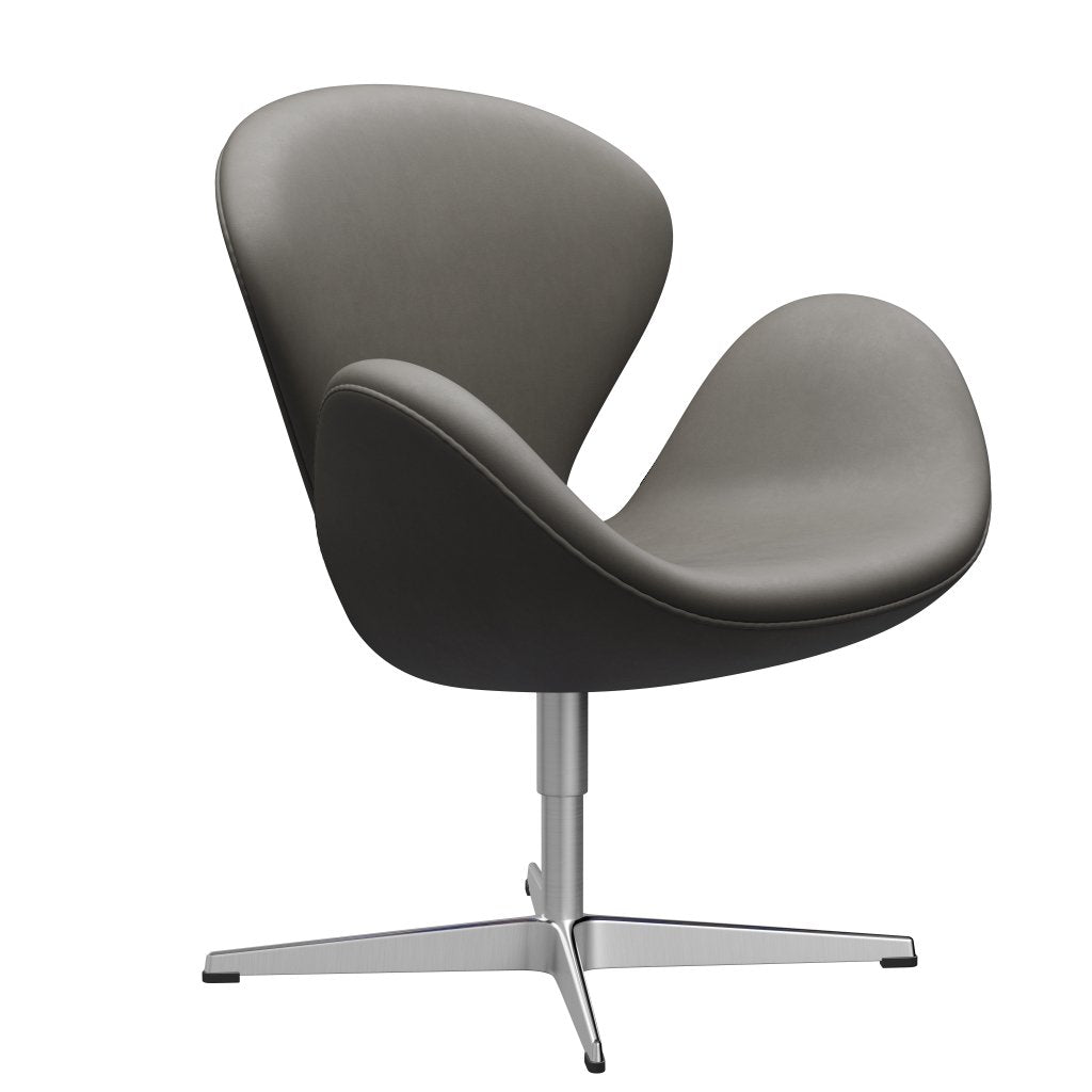 Fritz Hansen Swan Lounge Chair, Satin Brushed Aluminium/Essential Lava