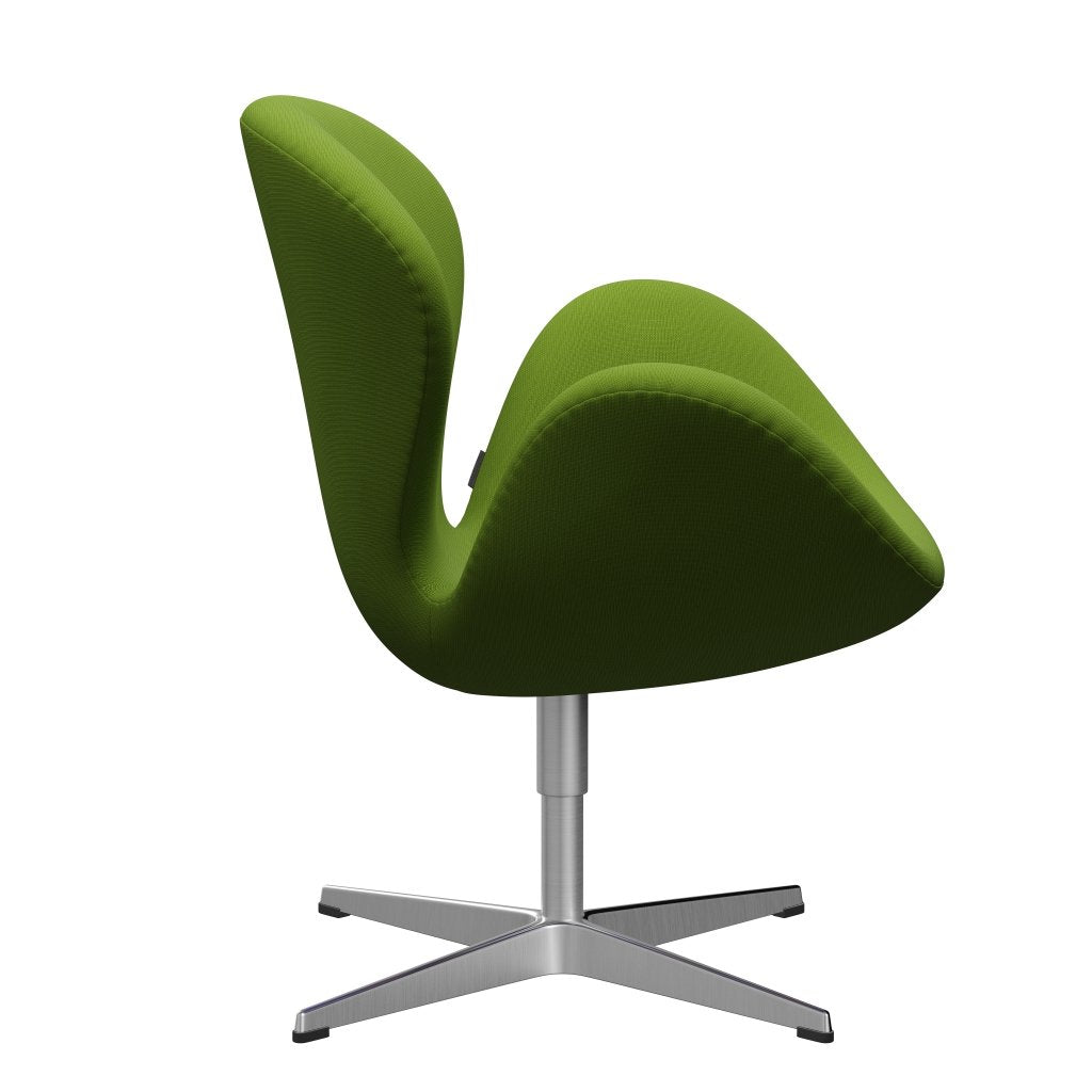 Fritz Hansen Swan Lounge Chair, Satin Brushed Aluminium/Fame Green