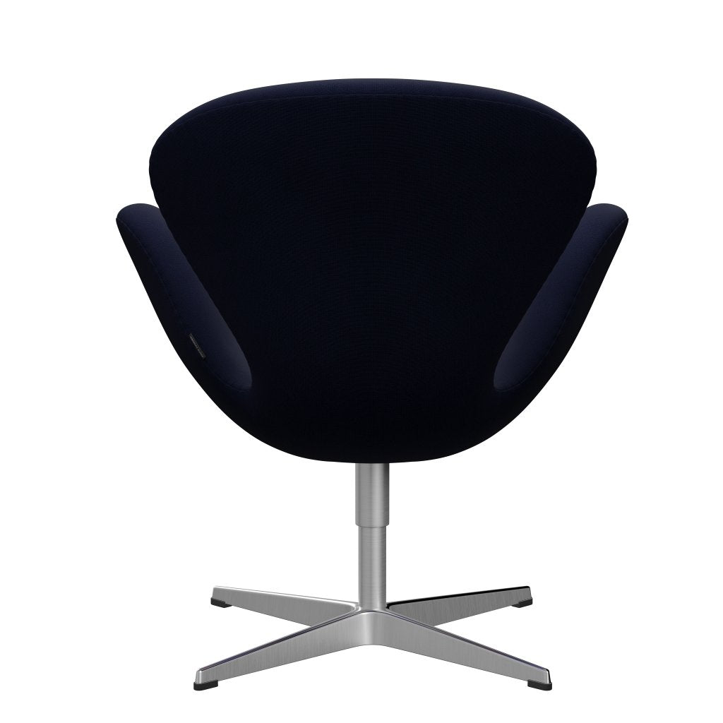 Fritz Hansen Swan Lounge Chair, Satin Brushed Aluminium/Fame Black Blue