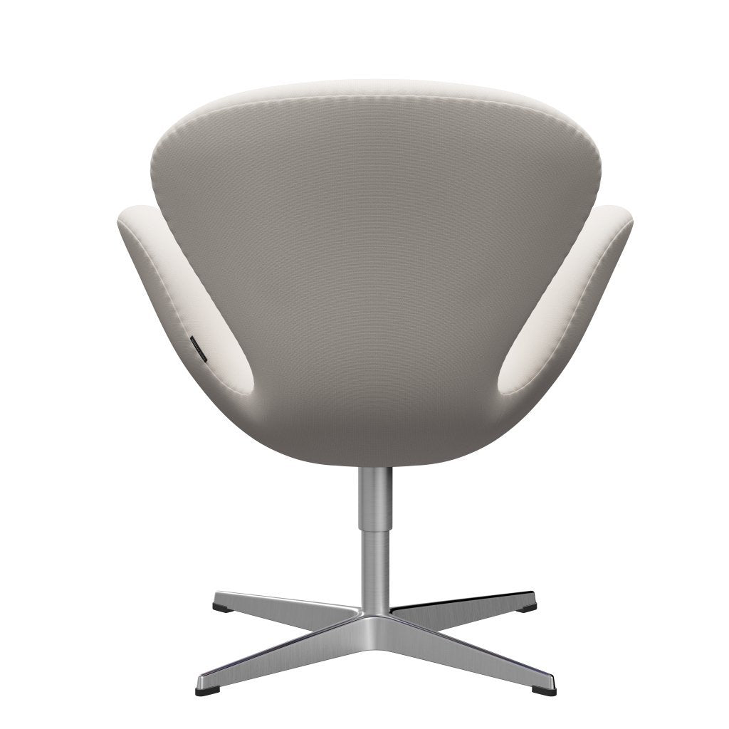 Fritz Hansen Swan Lounge Chair, Satin Brushed Aluminium/Fame White