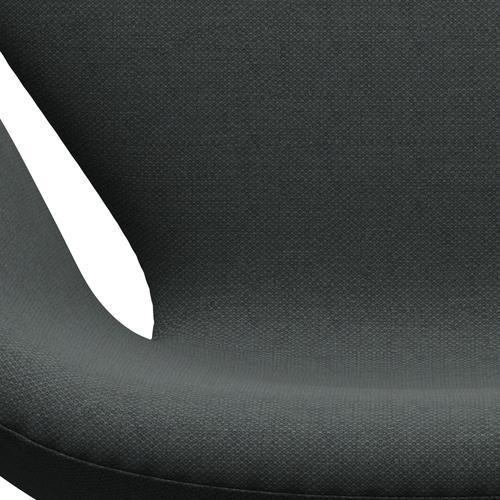Fritz Hansen Swan Lounge Chair, Satin Brushed Aluminium/Fiord Medium Grey/Dark Grey