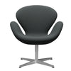 Fritz Hansen Swan Lounge stol, satin børstet aluminium/fiord medium grå/mørkegrå