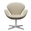 Fritz Hansen Swan Lounge Chair, Satin Brushed Aluminium/Fiord Natural Sand