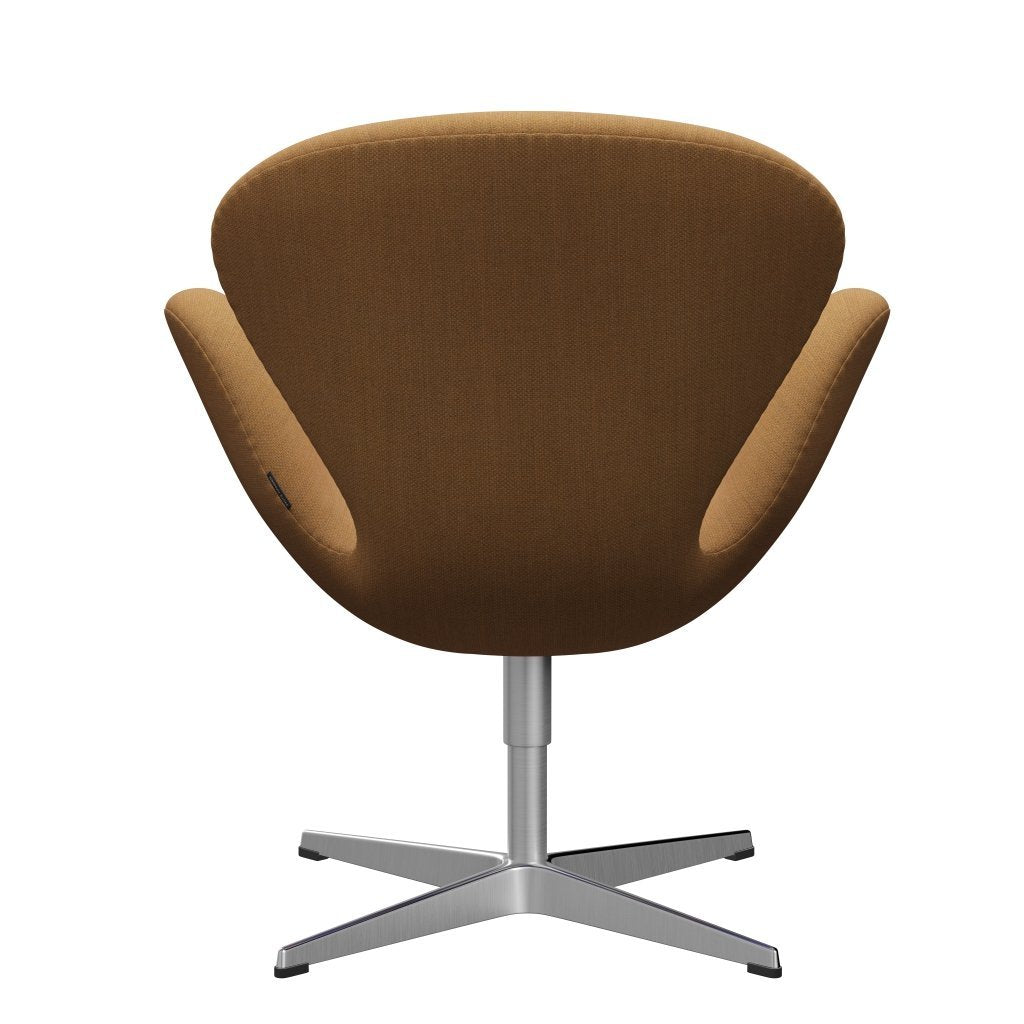 Fritz Hansen Swan Lounge Chair, Satin Brushed Aluminium/Fiord Ochre/Stone