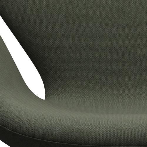 Fritz Hansen Swan Lounge stol, satin børstet aluminium/fiord olivengrøn/medium grøn