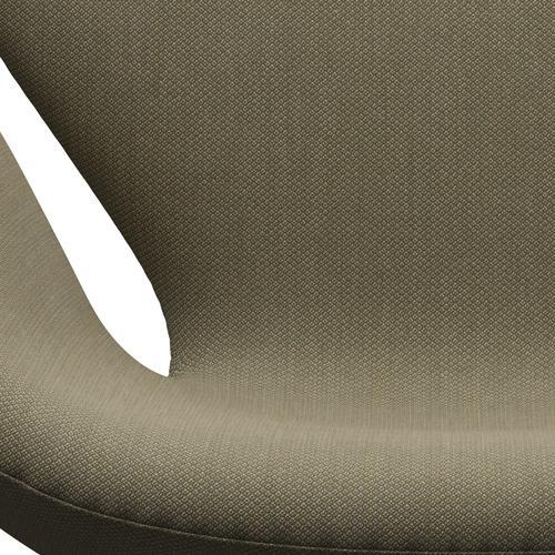 Fritz Hansen Swan Lounge stol, satin børstet aluminium/fiord olivengrøn/sten