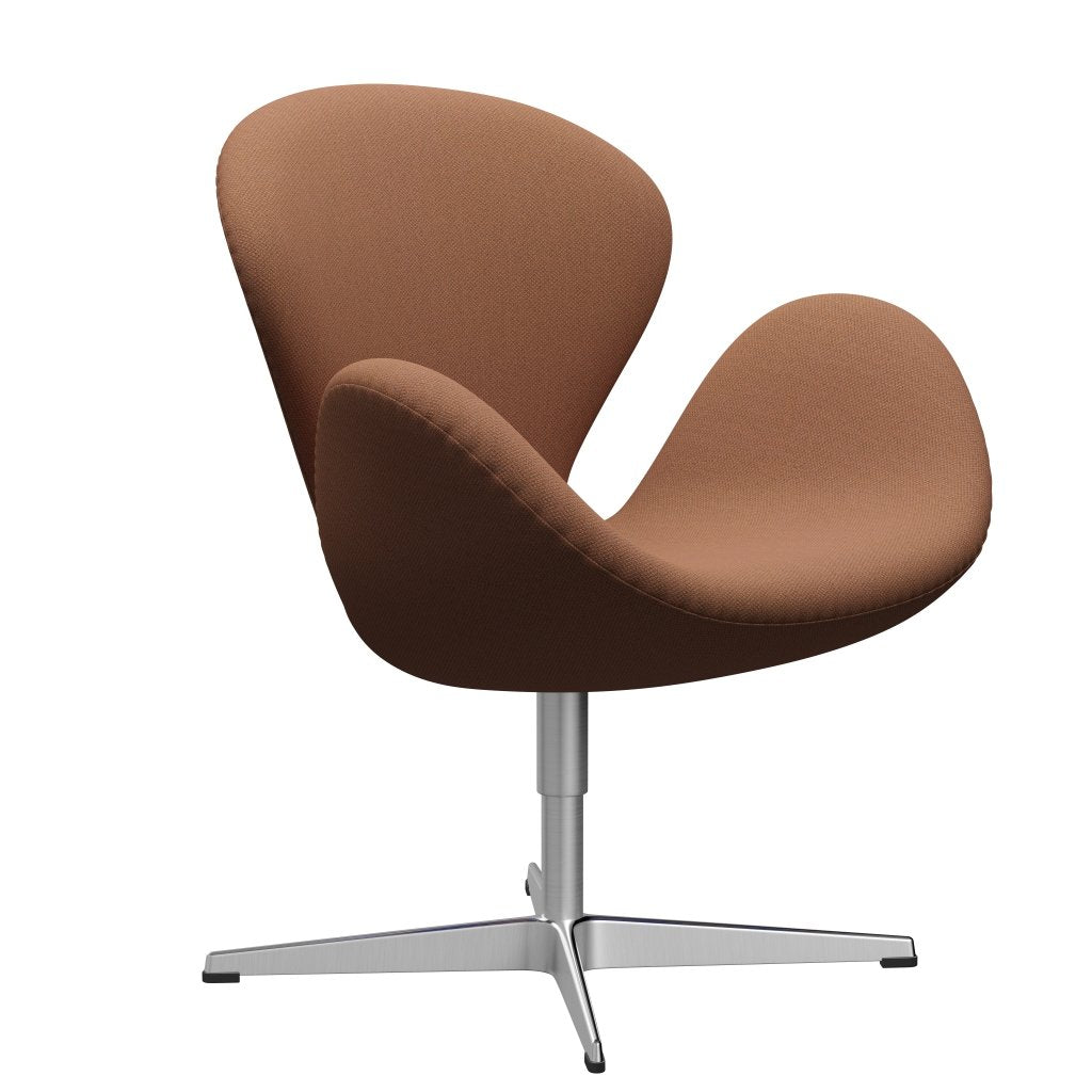 Fritz Hansen Swan Lounge Chair, Satin Brushed Aluminium/Fiord Peach