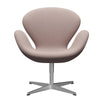 Fritz Hansen Swan Lounge Chair, Satin Brushed Aluminium/Fiord Pink/Stone