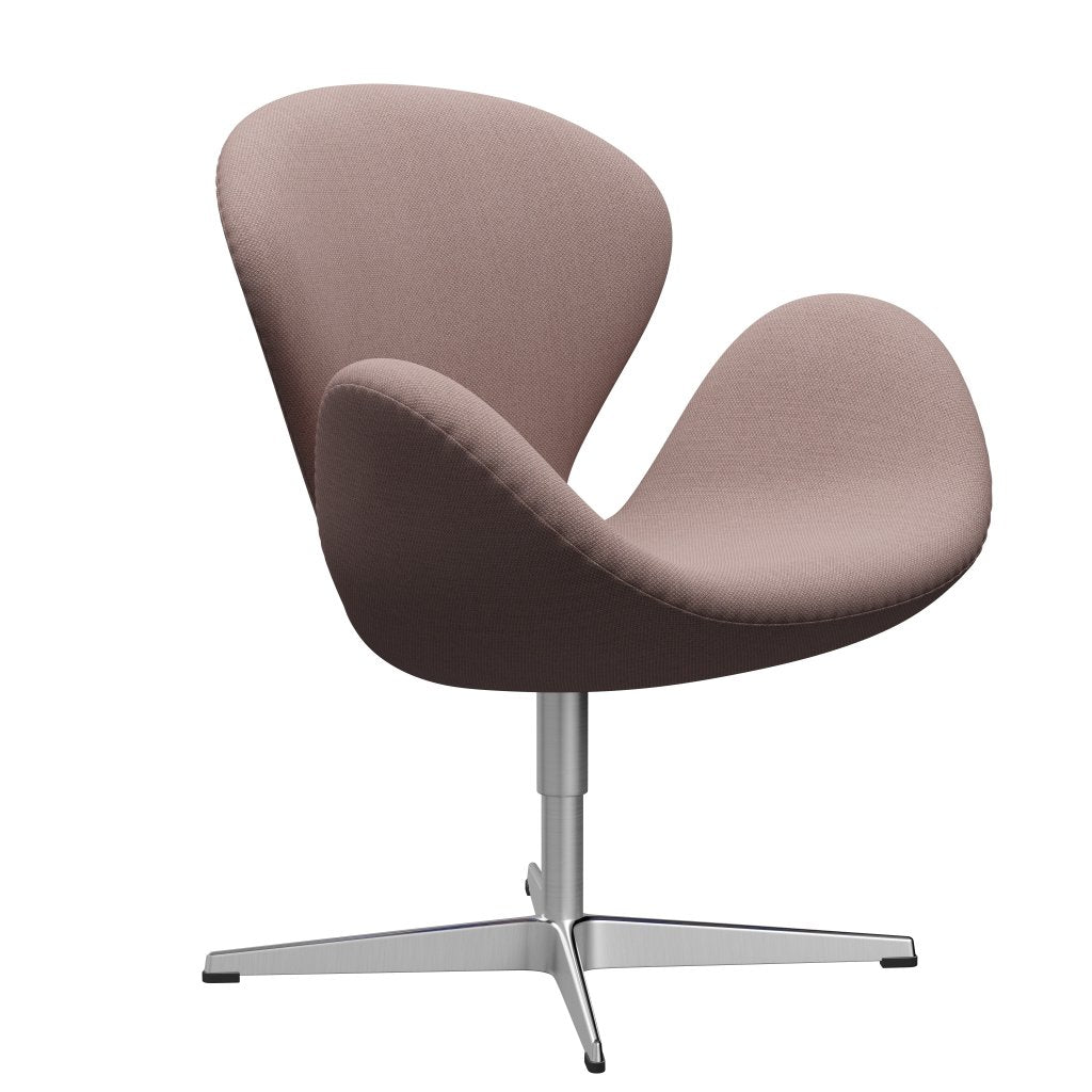 Fritz Hansen Swan Lounge Chair, Satin Brushed Aluminium/Fiord Pink/Tan