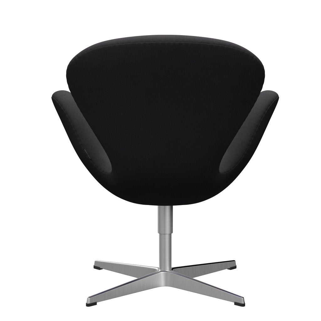 Fritz Hansen Swan Lounge Chair, Satin Brushed Aluminium/Fiord Black