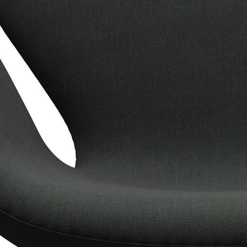 Fritz Hansen Swan Lounge Chair, Satin Brushed Aluminium/Fiord Black Multicoloured