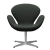 Fritz Hansen Swan Lounge stol, satin børstet aluminium/fiord sort flerfarvet