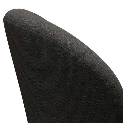 Fritz Hansen Swan Lounge Chair, Satin Brushed Aluminium/Fiord Black/Brown