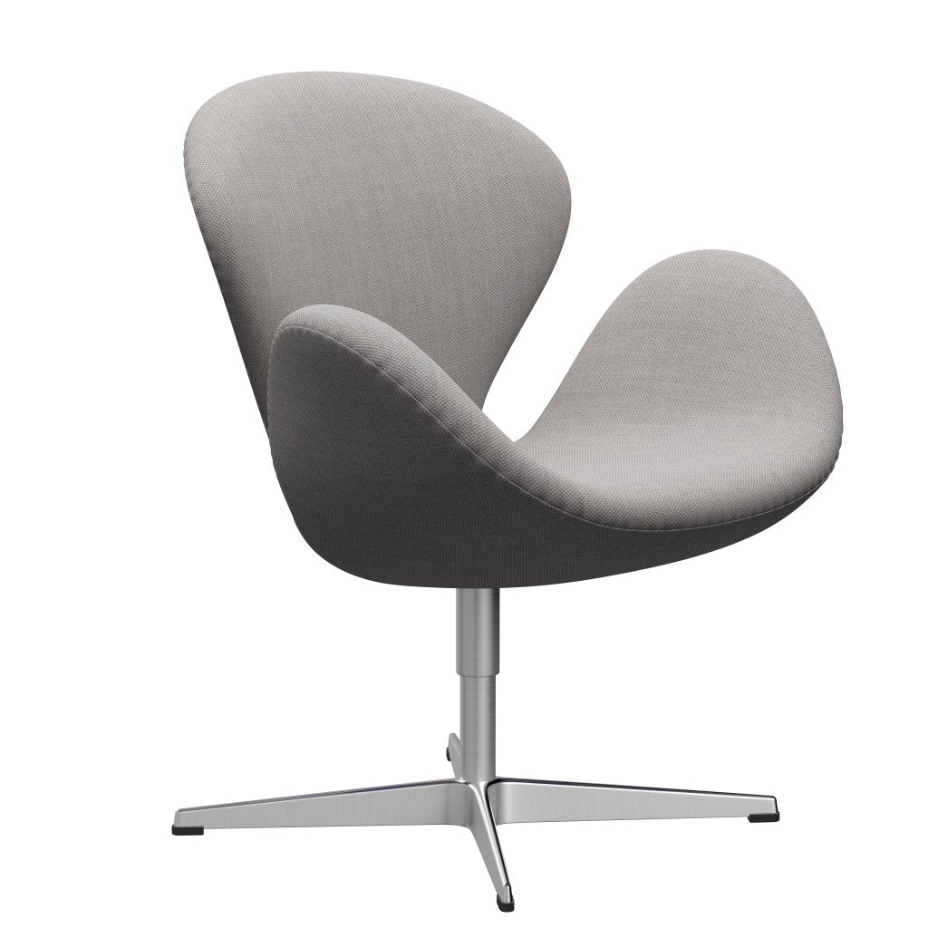 Fritz Hansen Swan Lounge stol, satin børstet aluminium/fiord sten/sten