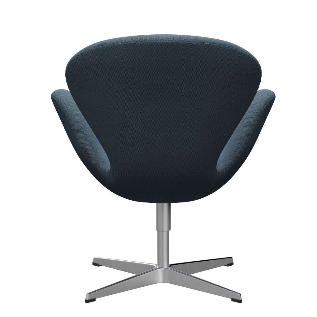 Fritz Hansen Swan Lounge Chair, Satin Brushed Aluminium/Fiord Stone Blue