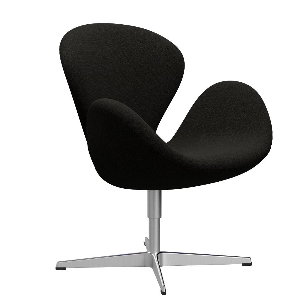 Fritz Hansen Swan Lounge Chair, Satin Brushed Aluminium/Hallingdal Brown/Dark Grey